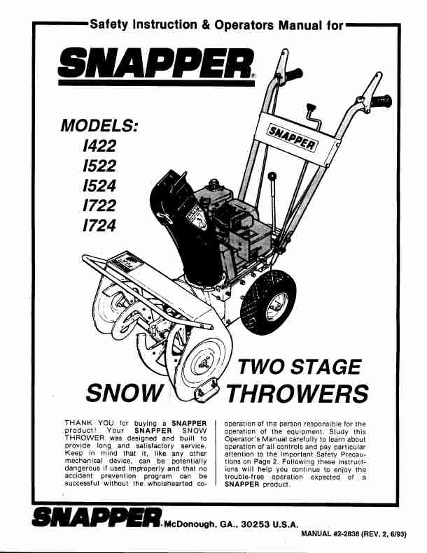 Snapper Snow Blower 1722-page_pdf